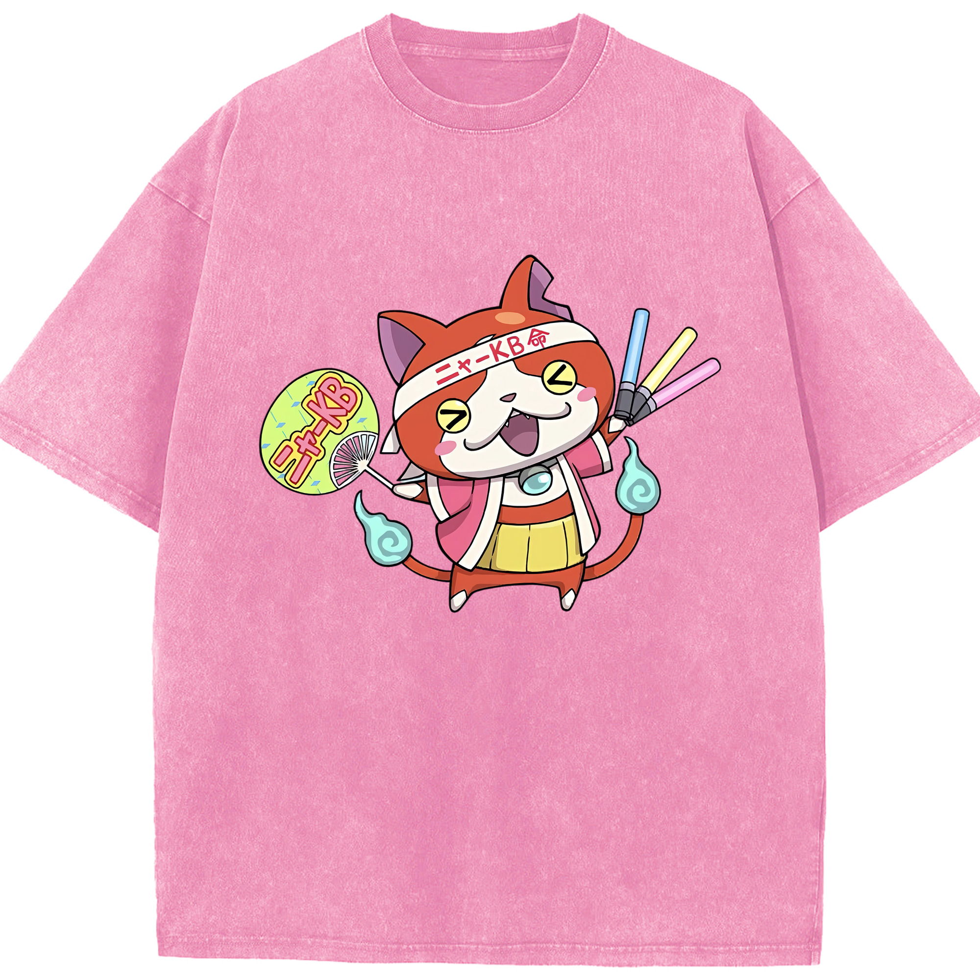 （画像用） 妖怪ウォッチ Yo-kai Watch 綿100% ヴィンテージ風 半袖Tシャツ（フロントプリント）